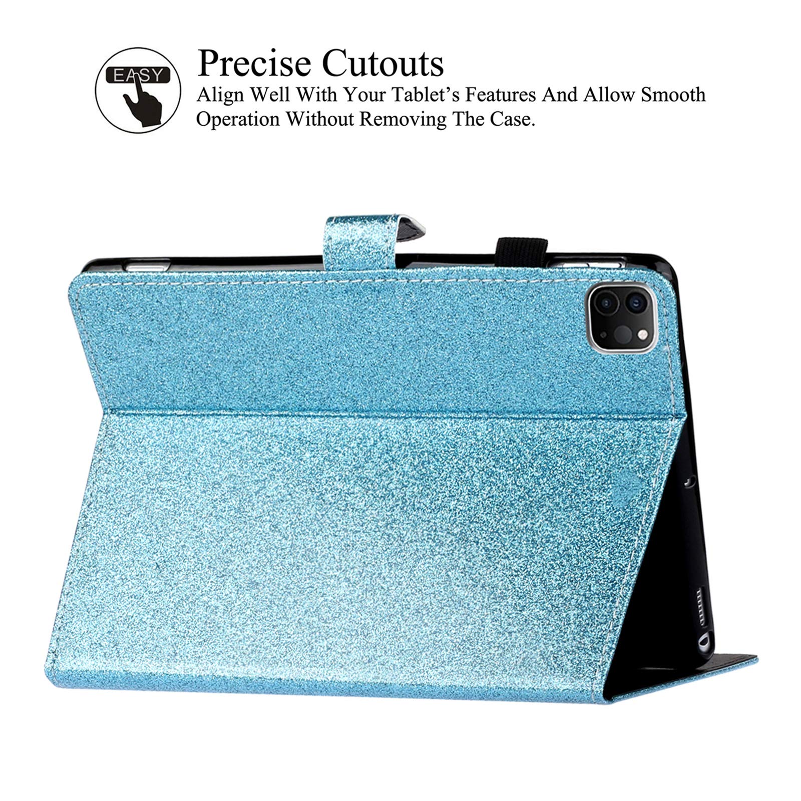 Premium iPad Pro 11 Inch Case (2021/2020/2018 Models) - Multi-Angle Stand with Card Slots, Auto Sleep/Wake Protective Cover - Perfect for Work, Travel & Home Use - Blue
