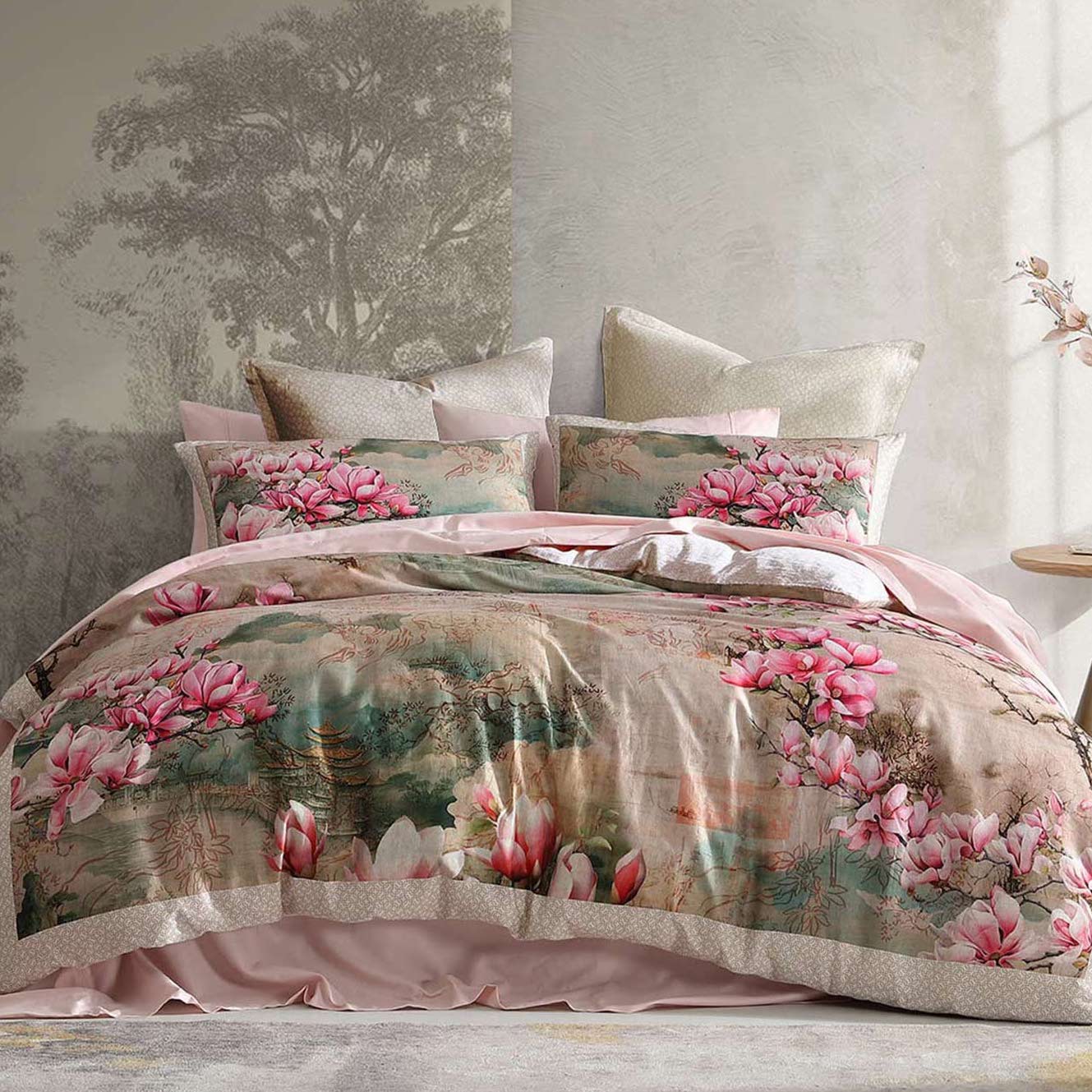 Premium Ikigai Magnolia Quilt Cover Set by Logan & Mason - Soft Luxury Bedding for Master Bedroom & Guest Room - Perfect for Modern, Boho & Farmhouse Home Decor
