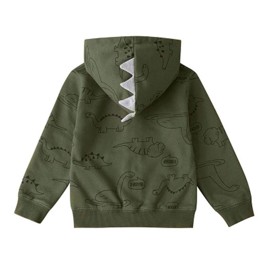 Dinosaur Print Boys Hooded Jacket - Warm Wool Coat for Infant & Toddler Boys - Perfect for Winter Outings & Playdates