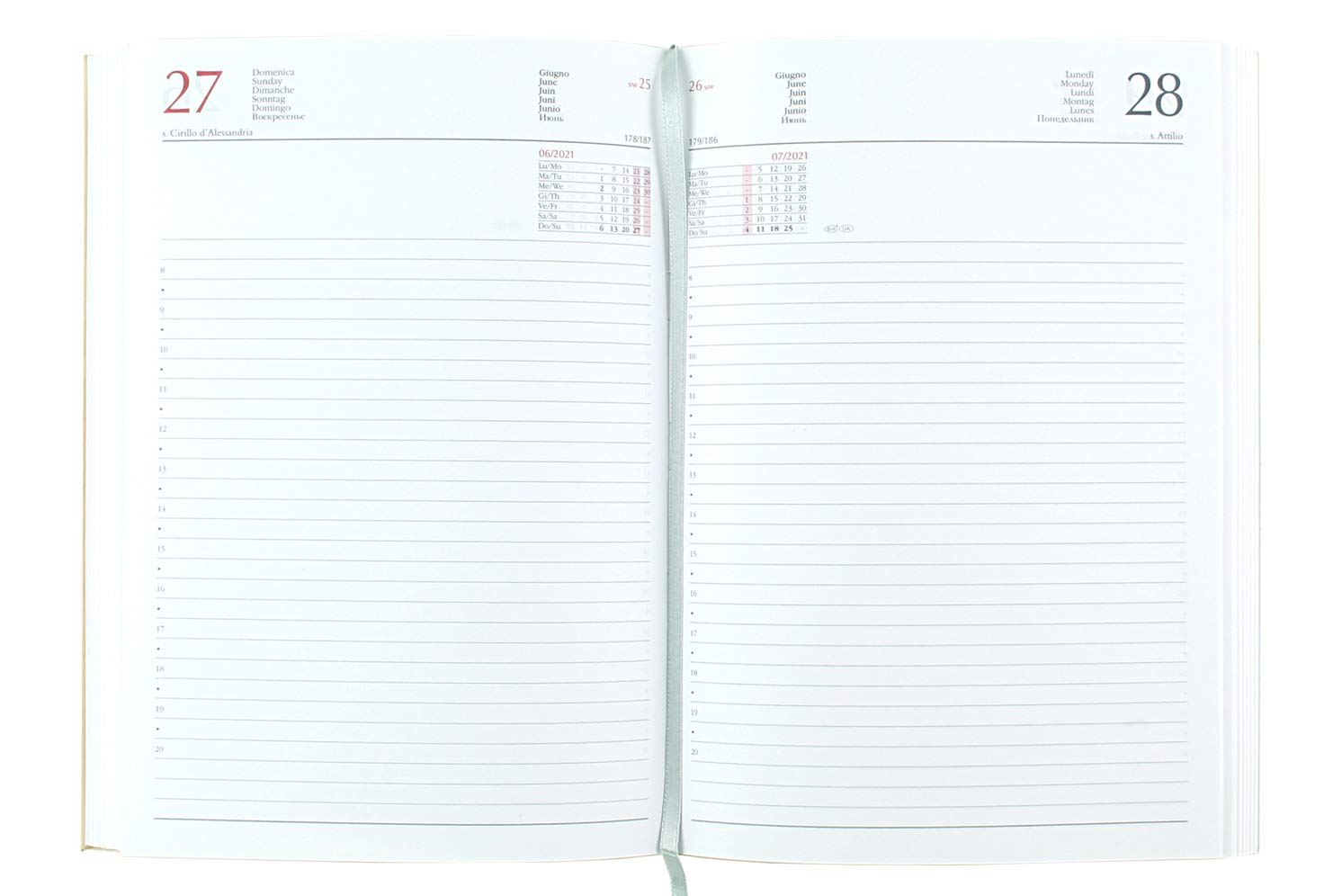 PROGRESSIO 2025 Daily Planner A5 (15 x 21cm) - 12-Month Texas Edition Lined Notebook - Handmade in Italy - Bordeaux Red | Perfect for Work, School & Personal Organization