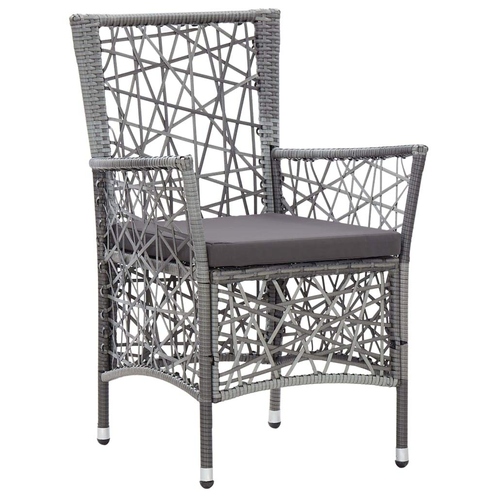 7-Piece Gray Poly Rattan Outdoor Dining Set with Coffee Table & Cushions - Patio Furniture, Sectional Sofa, Wicker Conversation Set for Backyard, Garden, Poolside & Terrace Relaxation