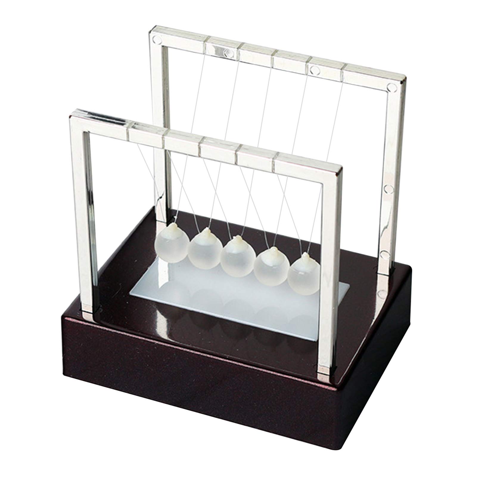 QuyWin Newton's Cradle Balance Balls - ABS Plastic Colorful Luminous Fuchsia Base Physics Pendulum for Science Education, Office Desk Decor & Stress Relief - Perfect for Classrooms, Home Decor & Gifts