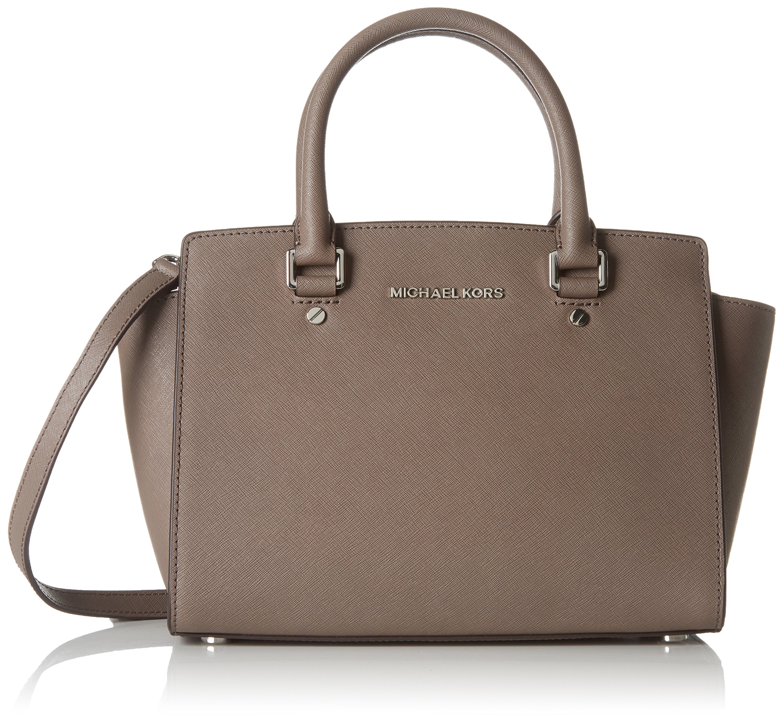 MICHAEL Michael Kors Selma Medium Satchel Shoulder Bag for Women - Cinder Gray Crossbody Purse | Fashionable Handbag for Work, Travel & Everyday Use