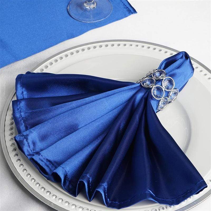 5 Pack 20x20 Inch Premium Satin Dinner Napkins - Elegant Formal Dining, Wedding, Party & Holiday Table Setting Accessories