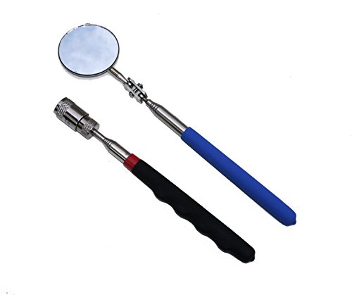 Magnetic Pickup Tool with LED Flashlight & Extendable Inspection Mirror - Telescoping PC Gadgets for Electronics Repair, Automotive Maintenance & DIY Projects