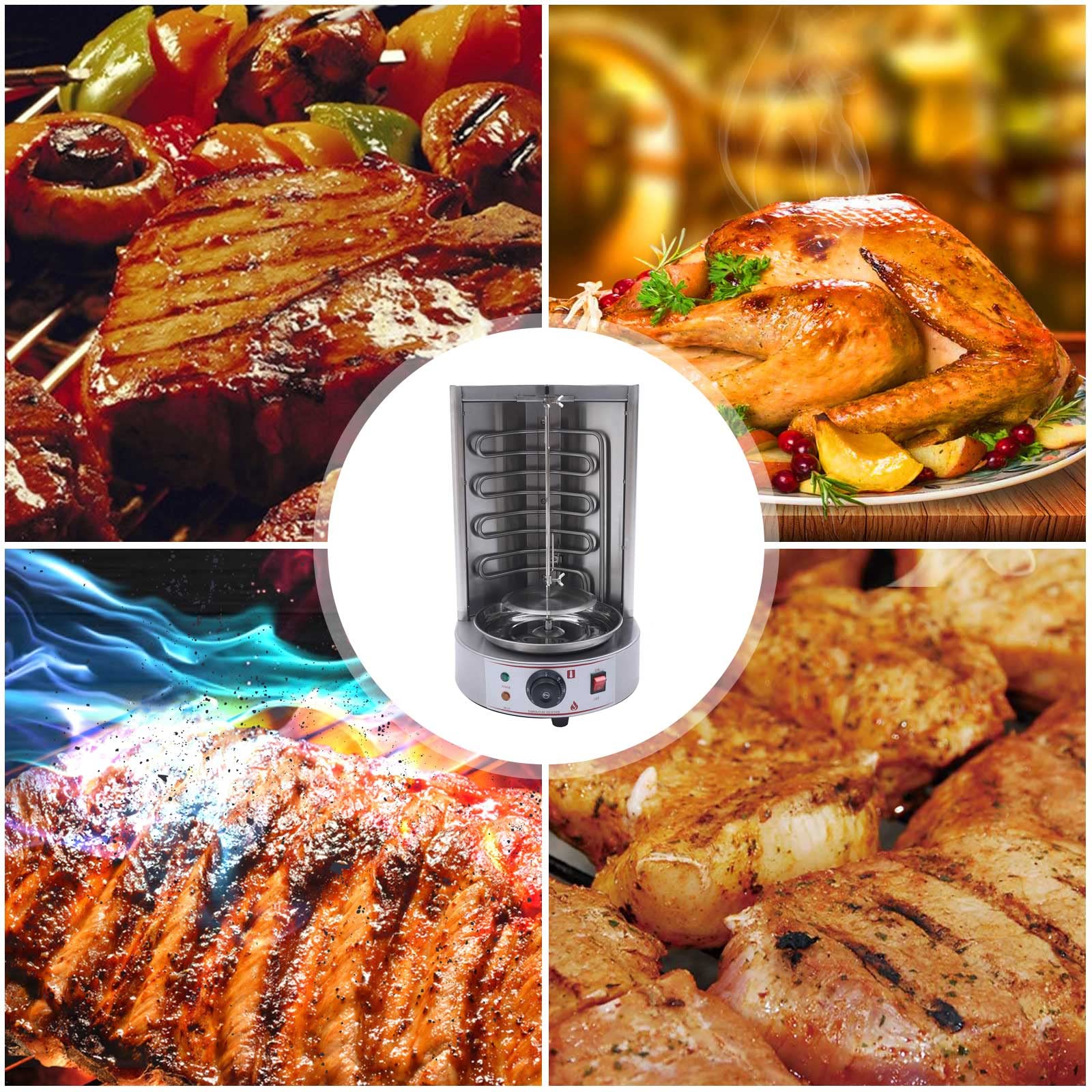 1600W 110V Electric Shawarma Machine - Vertical Rotisserie Grill for Doner Kebab, Gyro & BBQ - Commercial & Home Use (US Stock) - Perfect for Restaurants, Food Trucks & Outdoor Cooking