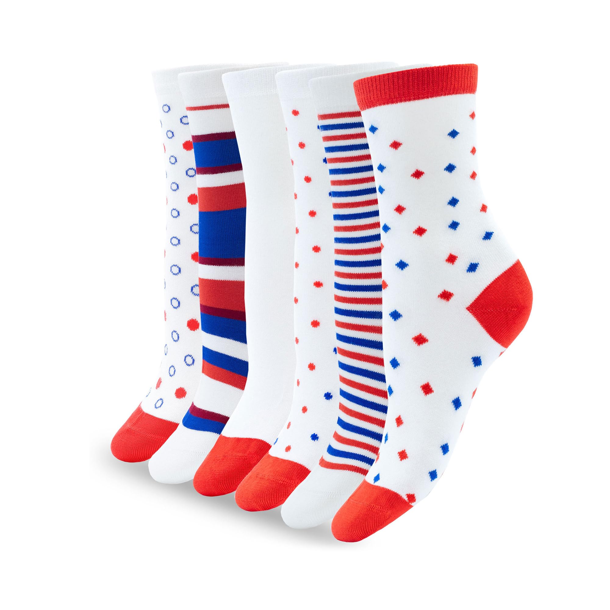 1SOCK2SOCK - Women's 6 Pack Bamboo Crew Socks - Soft, Breathable, Eco-Friendly Fashion Socks for Women US Size 6-10 - Perfect for Casual Wear, Work, Yoga & Everyday Comfort