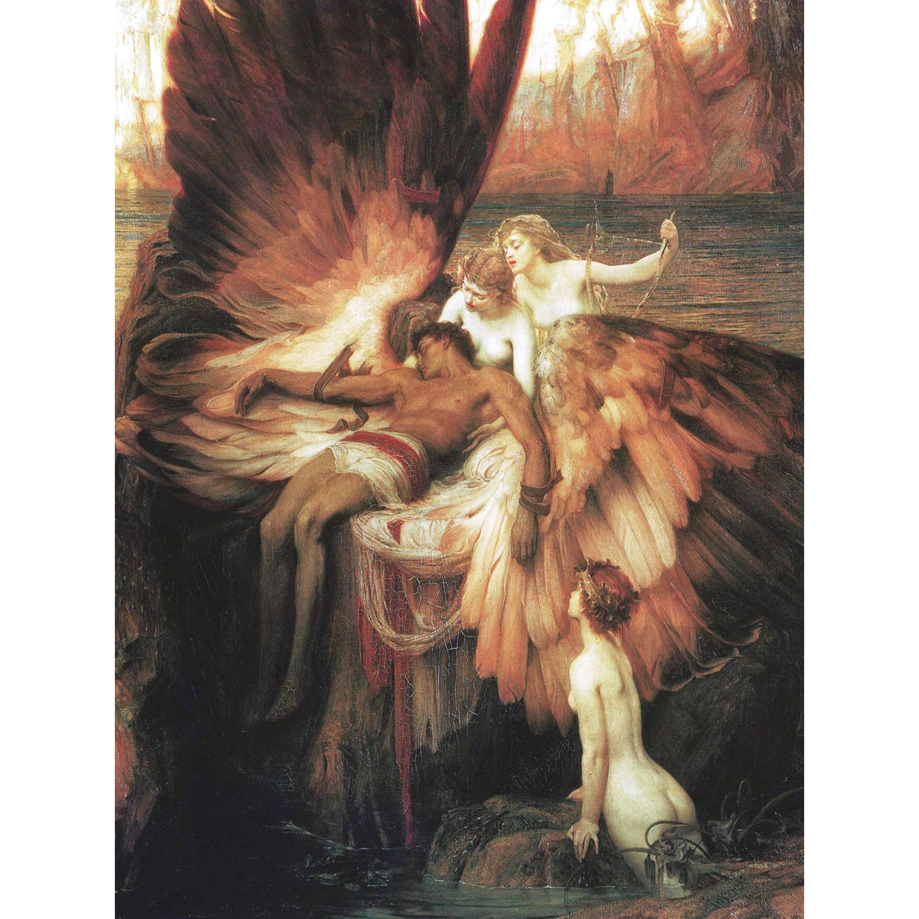 James Mourning For Icarus Greek Mythology Wings Painting - Large Canvas Art Print Poster for Wall Decor | Perfect for Living Room, Bedroom & Office