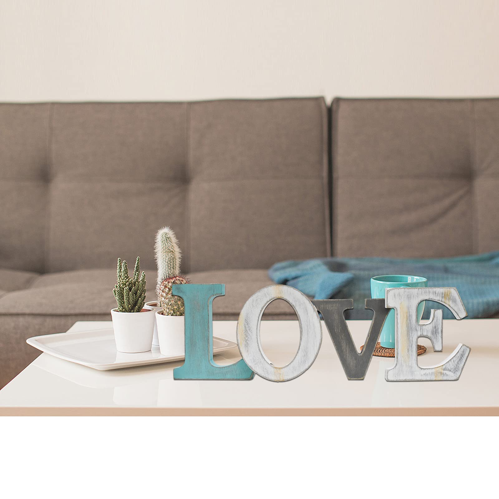 Rustic Wooden Home Sign Wall Decor - Farmhouse Style Block Word Sign for Living Room, Bedroom, Entryway - Perfect for Housewarming Gifts & Cozy Home Decoration