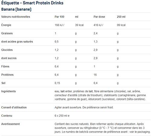 Body & Fit Smart Protein Drink - 6 Pack (250ml Each) - Banana Flavor | Post-Workout Recovery, Meal Replacement & Healthy Snack for Active Lifestyles