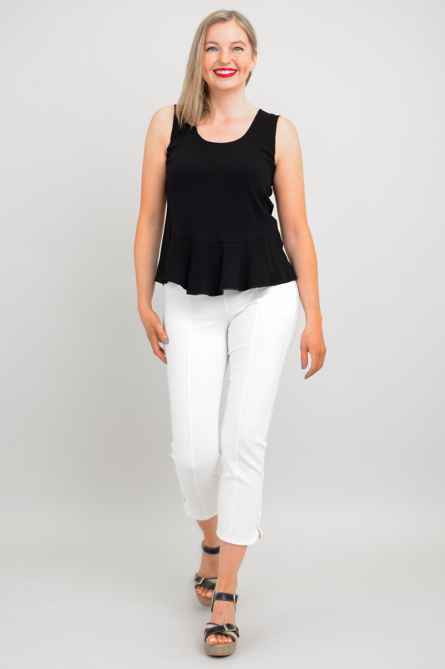 Ginny Tank Top for Women - Soft Black Linen Bamboo Blend - Perfect for Summer, Yoga, and Casual Wear