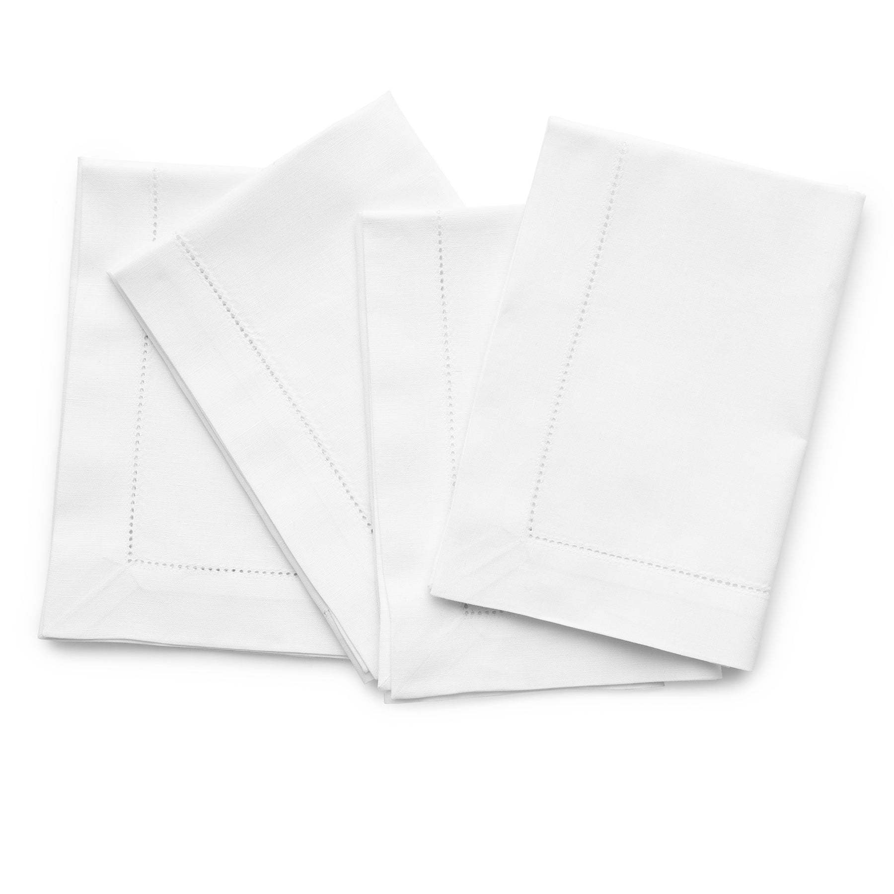 Premium Cotton Linen Hemstitch Napkins Set - 100% Natural Fabric Dinner Napkins for Formal Dining, Wedding, and Special Occasions - Elegant Table Decor for Restaurants and Home Entertaining