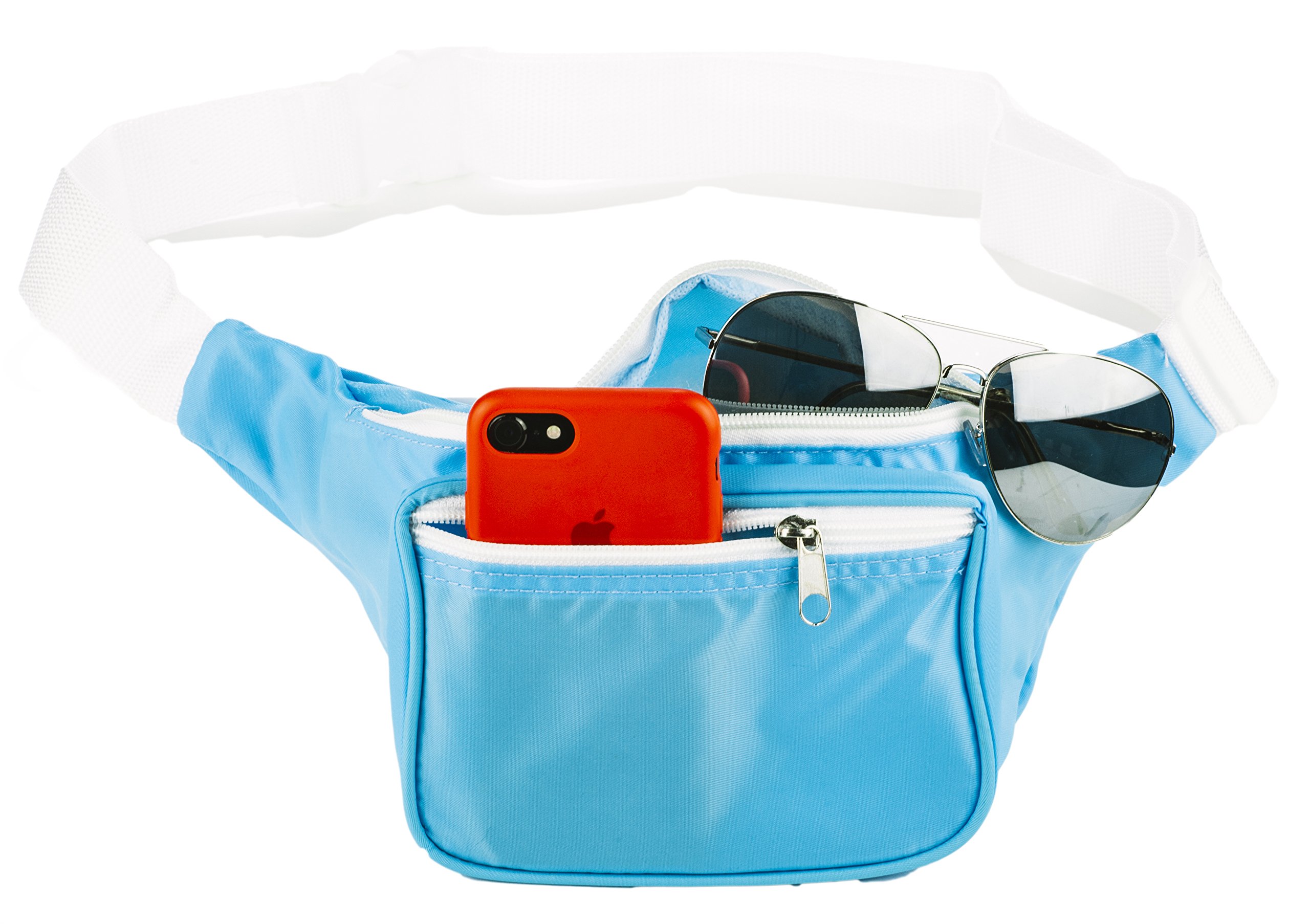 Premium Plain Fanny Pack for Men & Women - Light Blue Waist Bag | Perfect for Travel, Hiking, Running & Everyday Use