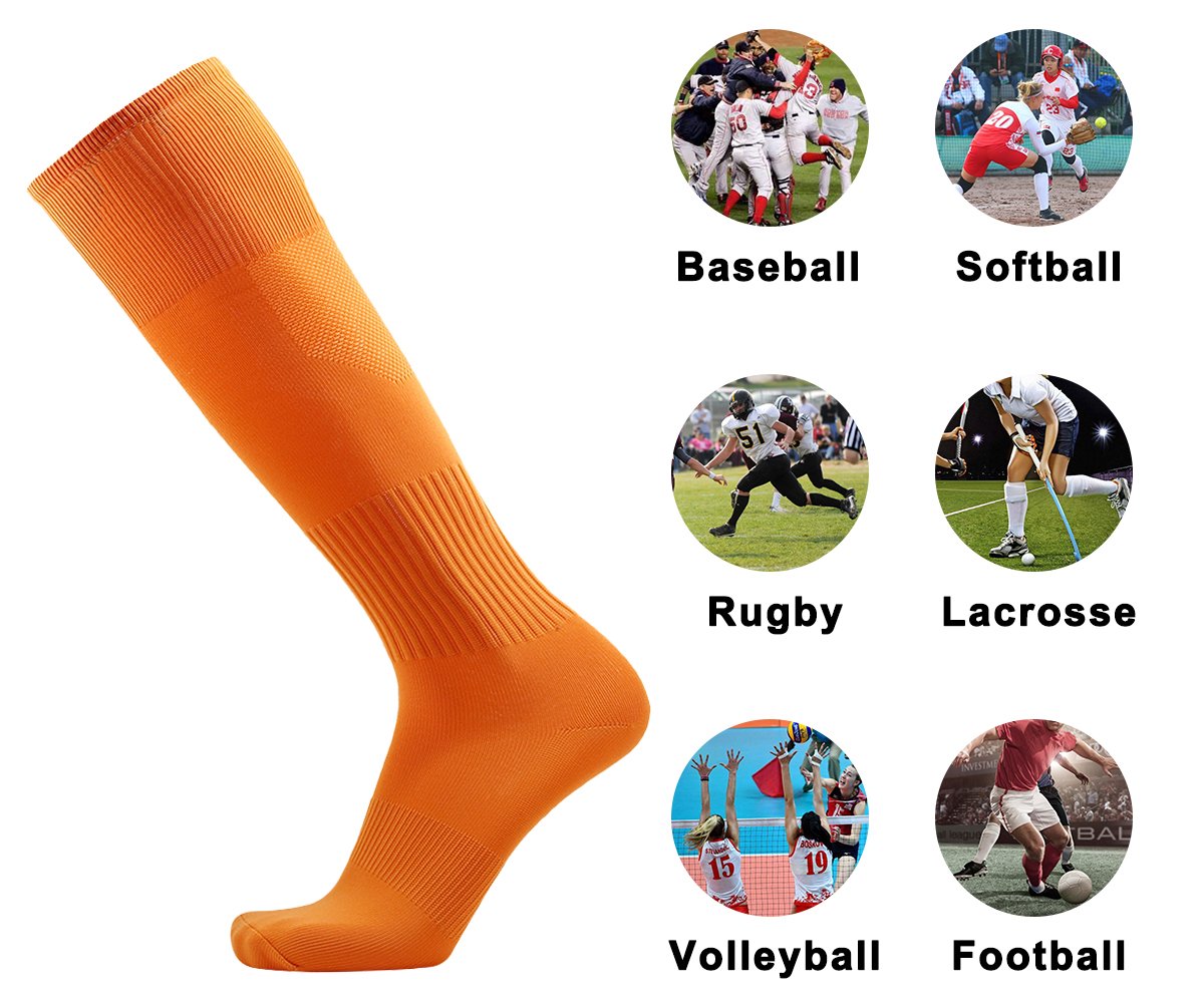 Unisex Knee High Compression Baseball Socks - 2-10 Pairs for Softball, Football & Soccer Teams | Moisture-Wicking Sports Socks for Men & Women | Perfect for Training, Games & Team Uniforms