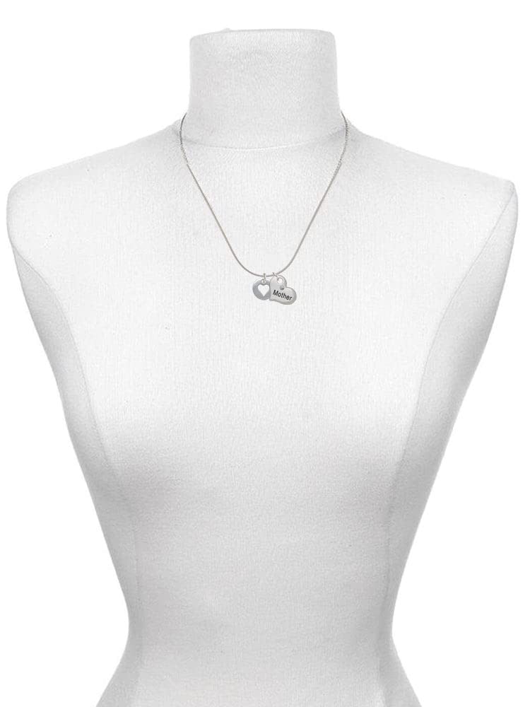 Delight Jewelry Sterling Silver Heart Cutout Mother Daughter Necklace Set (2 Pcs, 19