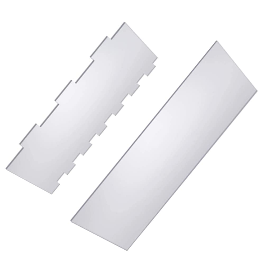 2-Piece Cake Scraper Set - Stainless Steel Baking Scrapers & Cream Spatulas for Cake Decorating, Frosting Smoothing - Essential Baking Tools for Professional Bakers & Home Bakers (Perfect for Leveling Cakes, Spreading Frosting & Creating Smooth Finishes)