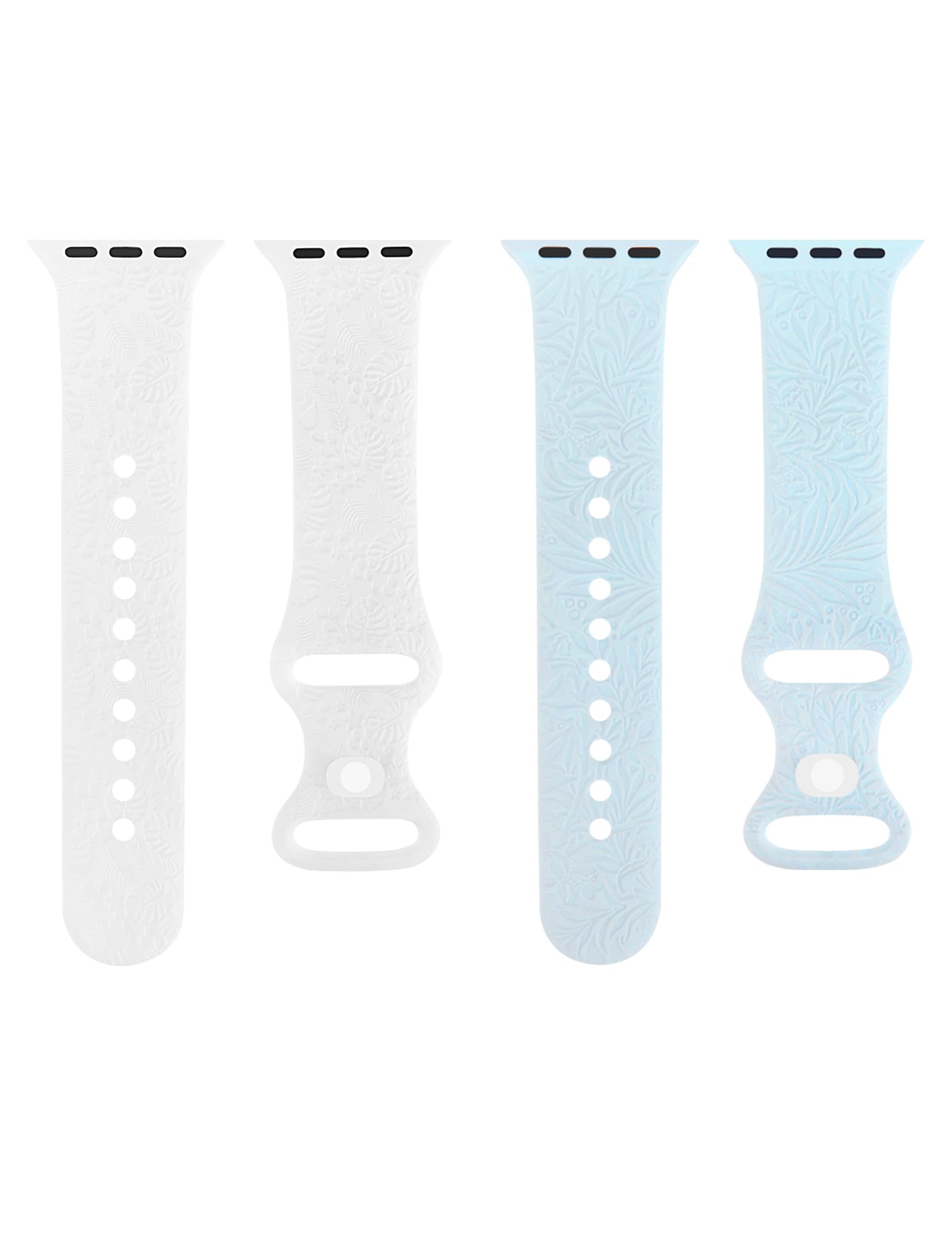 2 Pack Boho Engraved Tropical Plant Pattern Replacement Bands for Apple Watch 38mm 40mm 41mm 42mm 44mm 45mm 49mm - Compatible with iWatch Series 8/7/6/5/4/3/2/1/SE/Ultra - Stylish & Durable Watch Strap for Women, Perfect for Casual Wear, Workouts & Outdoor Activities