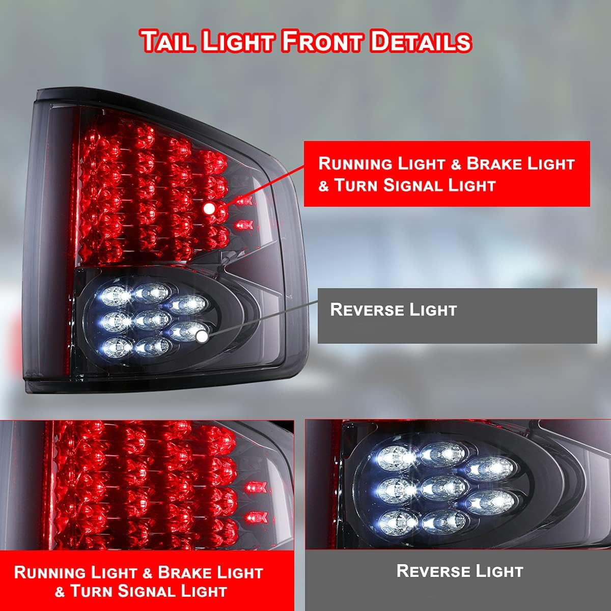 Nixon Offroad LED Tail Lights for 1999-2002 Chevy S10, 1994-2004 GMC Sonoma & 1996-2000 Isuzu Hombre - Chrome Housing with Smoke Lens - Direct Replacement Rear Lamps Assembly - Perfect for Off-Roading & Night Driving