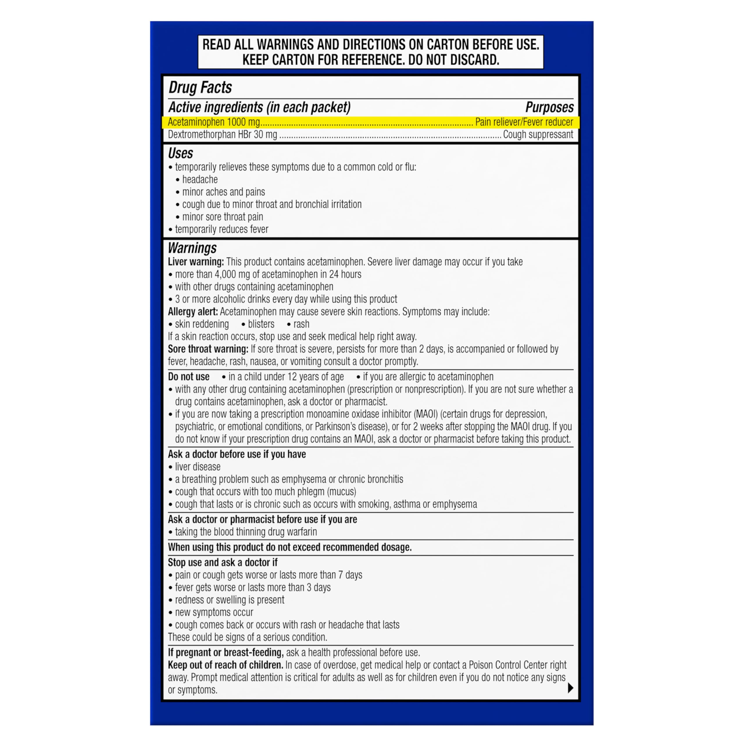 Theraflu Max Strength Daytime & Nighttime Flu Relief Powder - Honey Lemon Flavor (6 Daytime + 6 Nighttime Packets) | Fast-Acting Cold & Flu Symptom Relief for Adults | Perfect for Home, Office & Travel Use