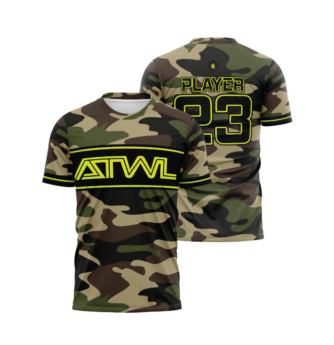 Men's Army Camo Full Dye Jersey - Breathable Sports Shirt for Hunting, Airsoft & Outdoor Activities