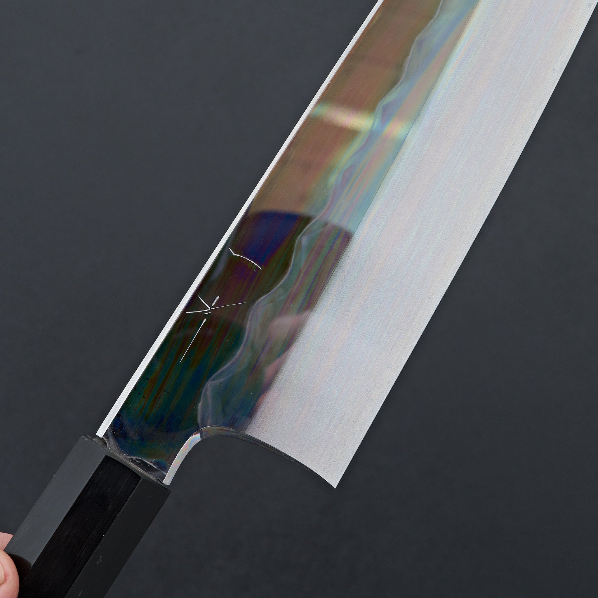 Hitohira Togashi White #1 Mizu Honyaki Gyuto 240mm Japanese Chef Knife with Kurokaki Persimmon Handle & Saya (#088) - Perfect for Sushi, Sashimi & Precision Cutting
