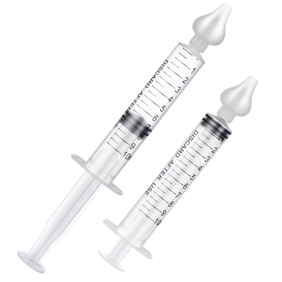 Baby Nasal Aspirator 2-Pack | 10ml Nasal Syringe for Newborns & Infants | Safe Nose Cleaner with Saline Solution | Gentle Baby Hygiene Care | Perfect for Congestion Relief & Nasal Health at Home