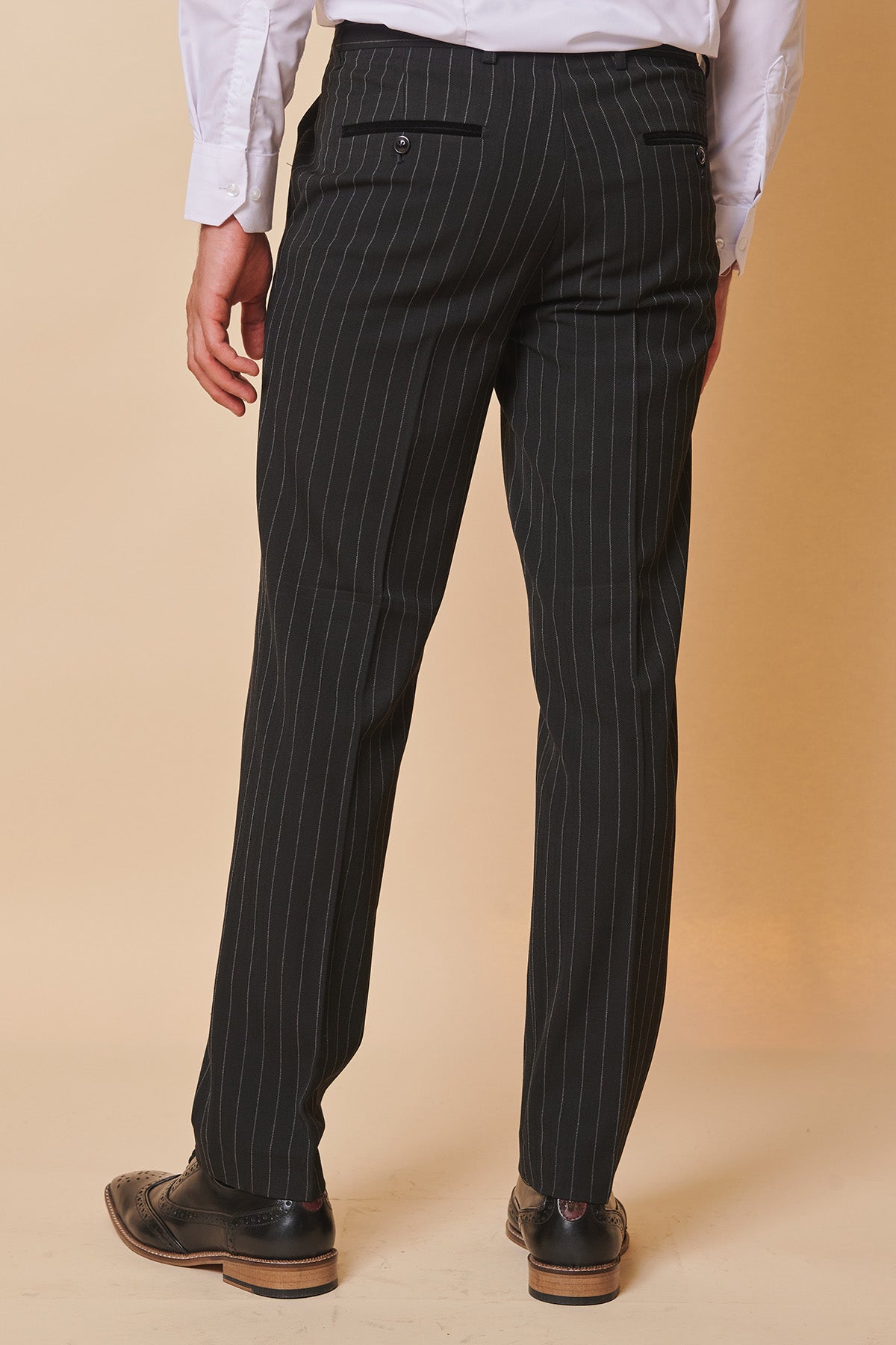 Luca Toolan as Mason Radcliffe Coronation Street Black Pinstripe Double Breasted Two-Piece Suit | Formal Business Attire for Weddings, Parties & Special Occasions