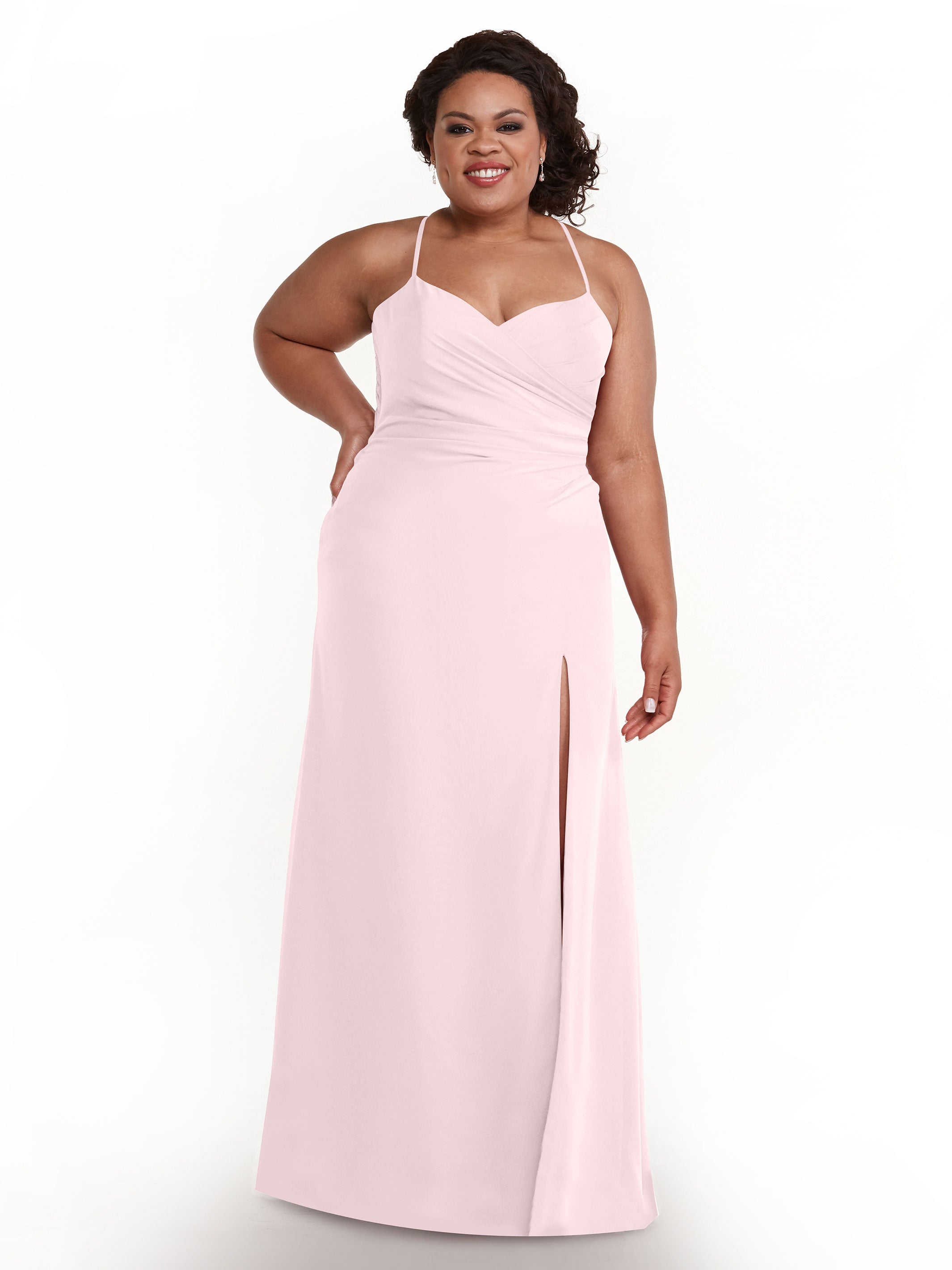 Elegant A-Line Chiffon Bridesmaid Dress with High Slit - Perfect for Weddings, Formal Events & Special Occasions