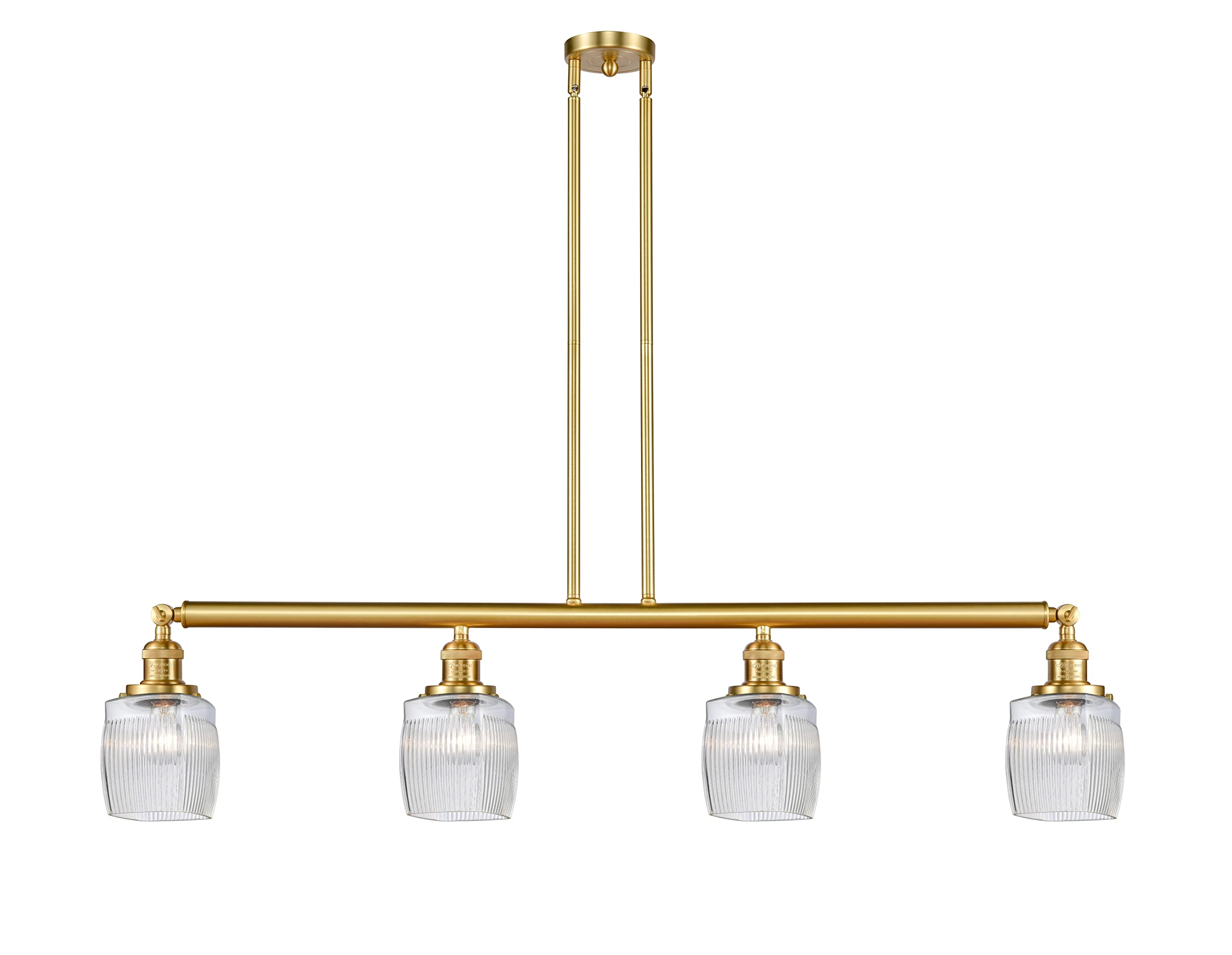 214-SG-G302 Colton 4-Light Island Pendant Light Fixture for Kitchen Dining Room - Modern Farmhouse Ceiling Lighting with Clear Glass Shades