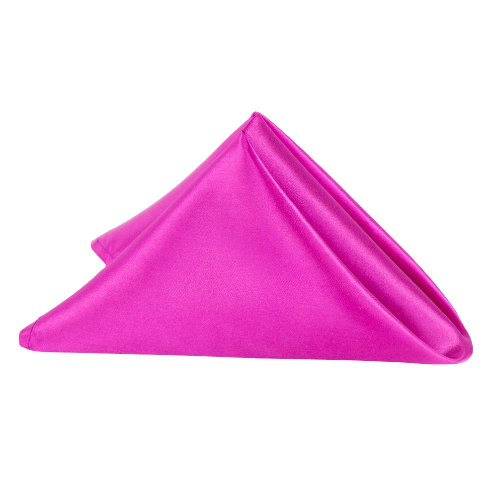 20x20 Inch Magenta Violet Satin Napkins for Weddings, Parties, and Elegant Dining - Premium Quality Fabric Table Linens