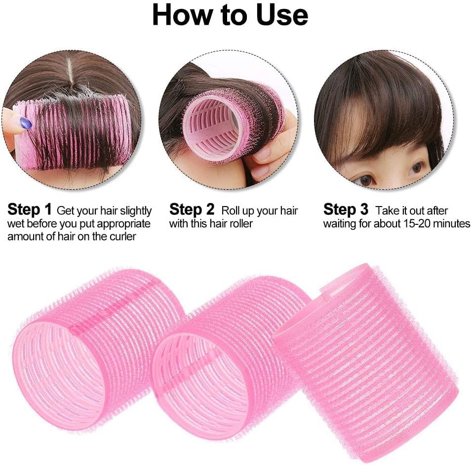 6PCS Sweetpea Self-Grip Hair Rollers for Curling - Soft Rollers for Long, Medium & Short Hair (3 X 6 CM) | Perfect for Salon-Quality Curls at Home, Parties & Special Occasions