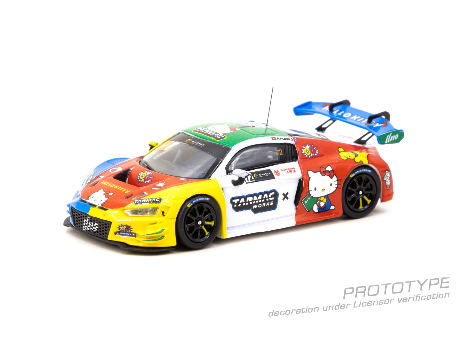 Tarmac Works 1:64 Scale Audi R8 LMS GT3 Evo II Diecast Model Car - Macau GT Cup 2022 Uno Racing Team with Adderly Fong - Collectible Miniature Race Car for Display & Racing Enthusiasts