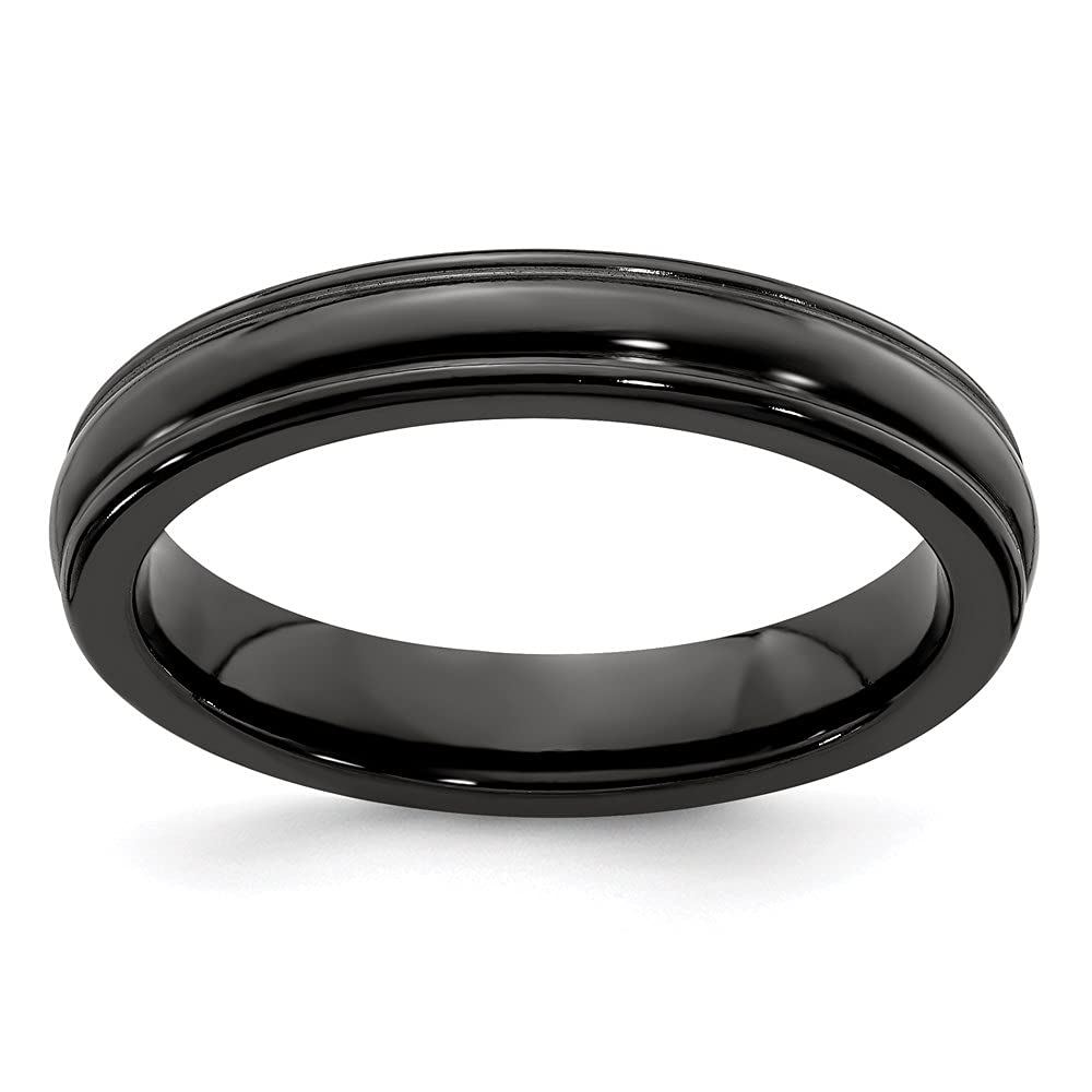 Titanium Black Triple Domed 4mm Wedding Band Ring for Men - Durable & Comfortable Wedding Ring for Grooms, Engagement, Anniversary & Everyday Wear