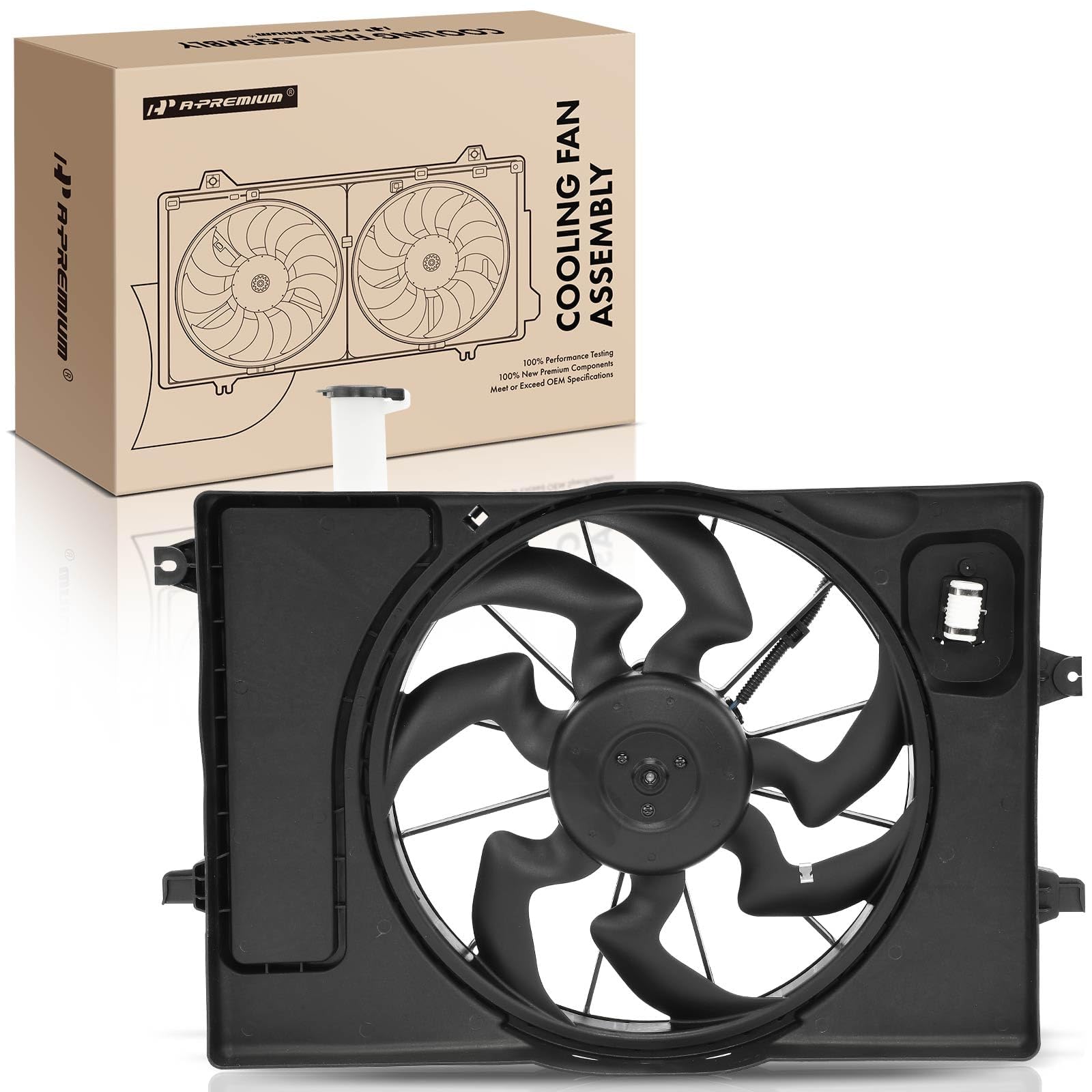 Premium Engine Radiator Cooling Fan Assembly for Hyundai Elantra 2017-2020, Elantra GT 2018-2020, Kia Forte 2019-2022 (2.0L) - Replaces OEM# 25380M6000, 25380F2000 - Perfect for Overheating Prevention & Engine Cooling System Repair