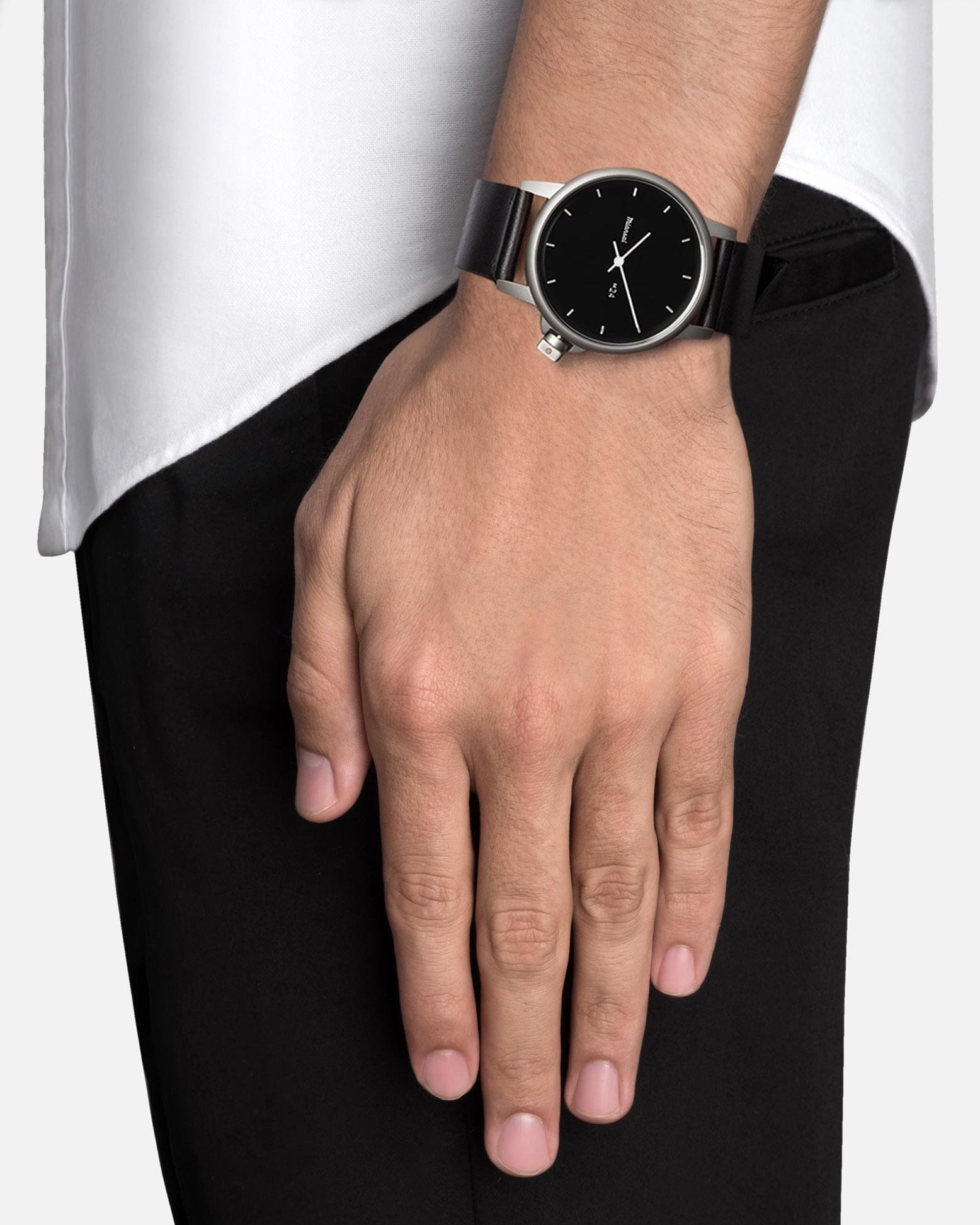 M24 II Black Genuine Leather Watch - Stylish & Durable Men's Wristwatch for Business, Casual & Formal Occasions