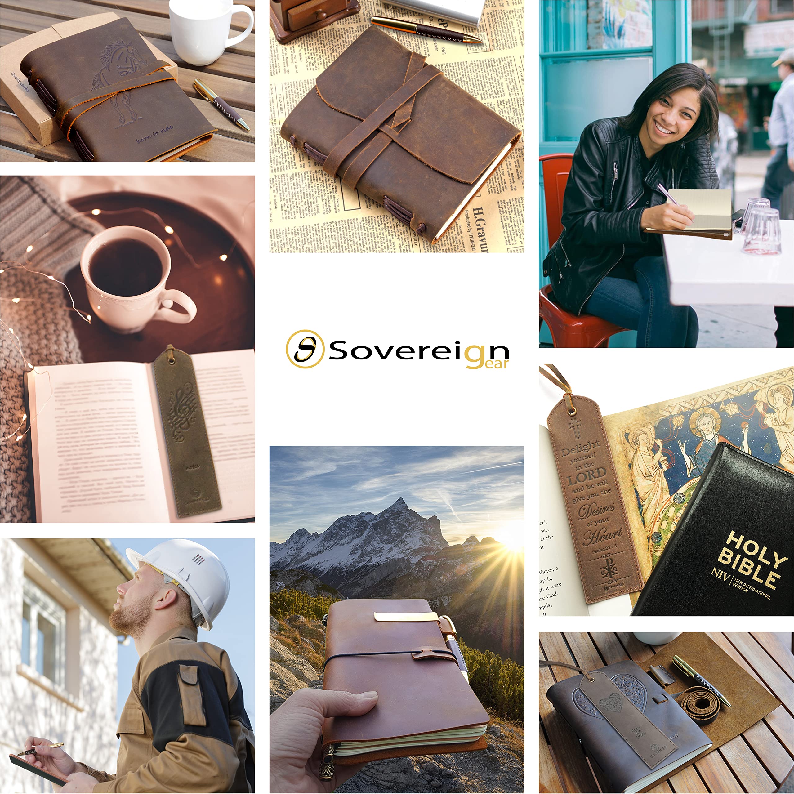 2 Pack Leather Bible Bookmarks with Inspirational Bible Verse - Psalm 23 The Lord is My Shepherd | Religious Book Markers for Men, Women & Book Lovers | Perfect Christian Gift for Baptism, Bible Study & Church Events