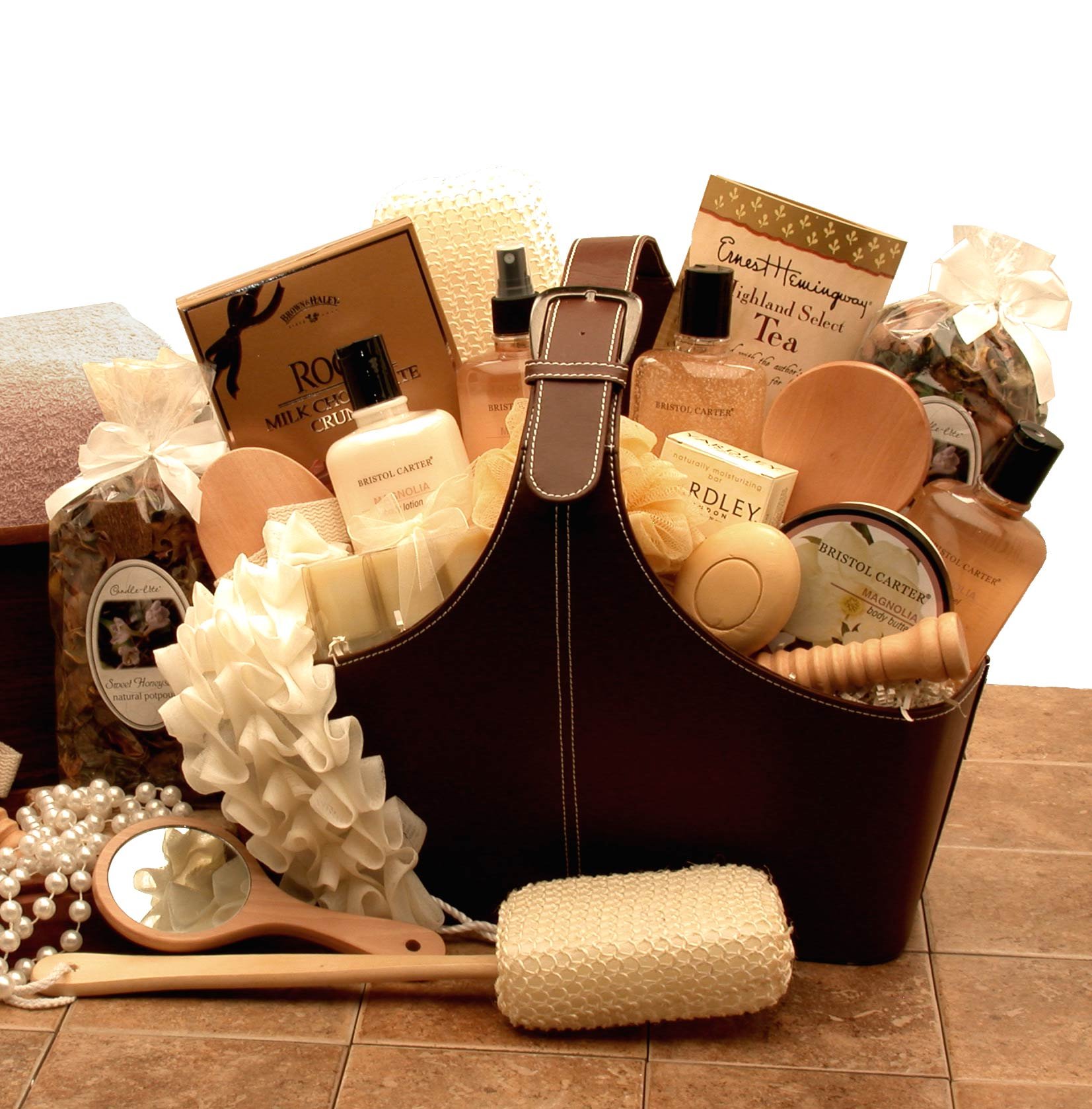 Vanilla Scented Spa Gift Basket for Women - Relaxing Bath & Body Set with Luxurious Bath Salts, Body Lotion & Candles - Perfect Birthday, Anniversary or Mother's Day Present for Her - At-Home Spa Day & Self-Care Relaxation