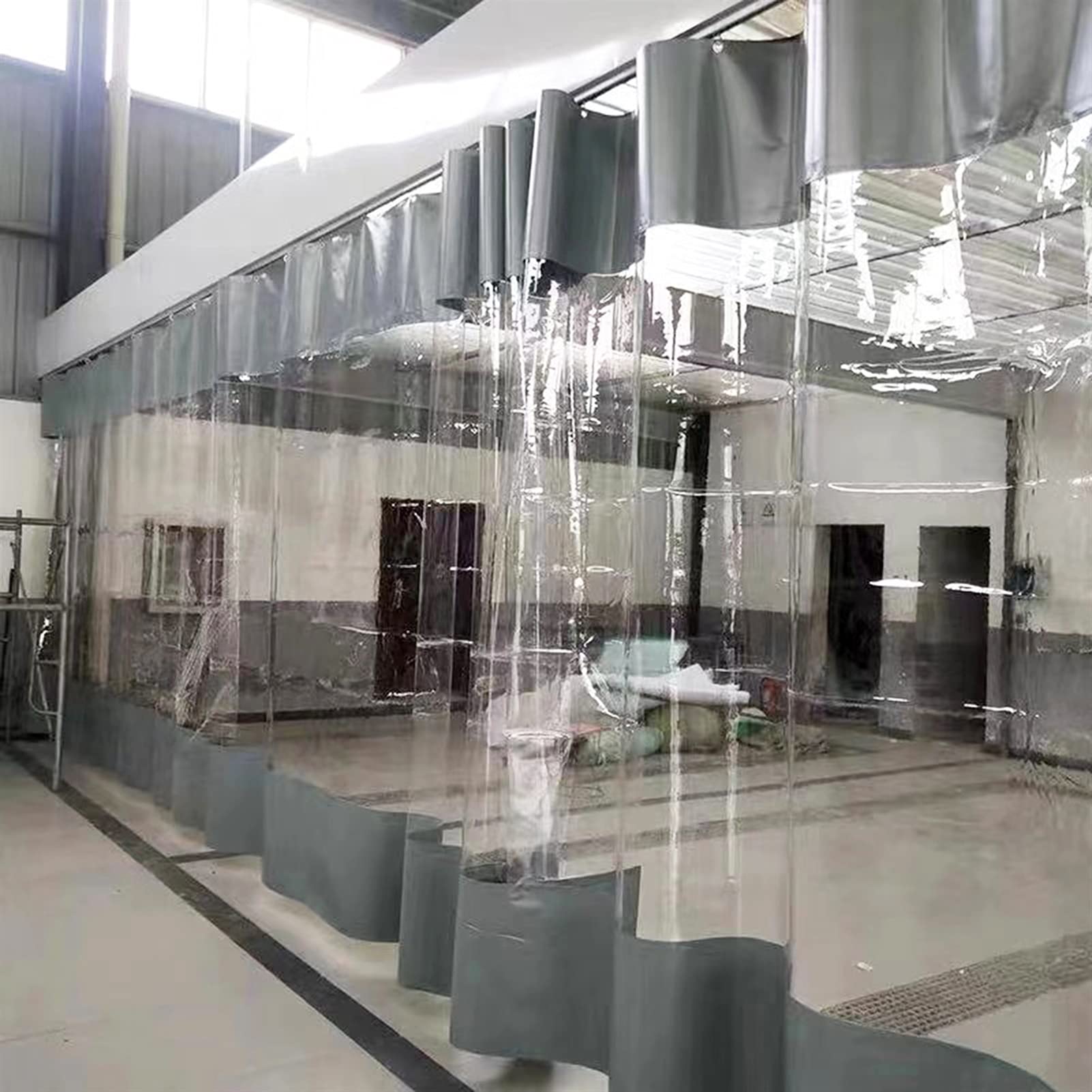 Clear PVC Waterproof Pergola Cover - Heavy Duty Outdoor Tarp Curtain with Grommets (4x2.3m/13.1x7.5ft, Gray) - Perfect for Patio, Porch, Gazebo & Backyard Weather Protection