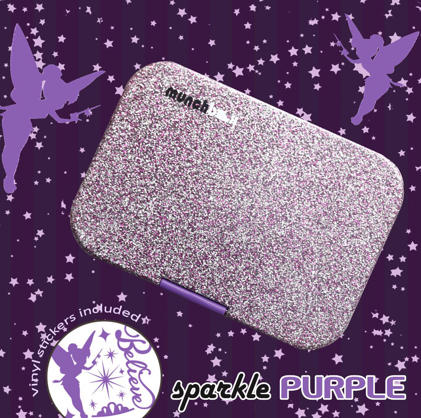 Munchbox Midi 5 Lunch Box - Sparkle Purple Insulated Food Container for Kids & Adults | Perfect for School, Work, Picnics & Travel
