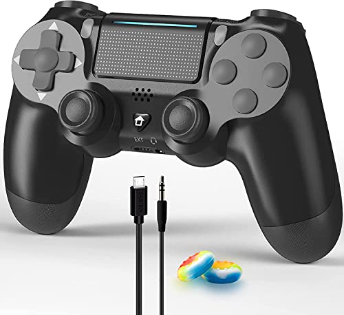 Wireless PS4 Controller - Dual Shock, Stereo Headset Jack, Touch Pad & Motion Sensor - Compatible with Playstation 4 Console (Black) | Perfect for Gaming, Streaming & Multiplayer Sessions