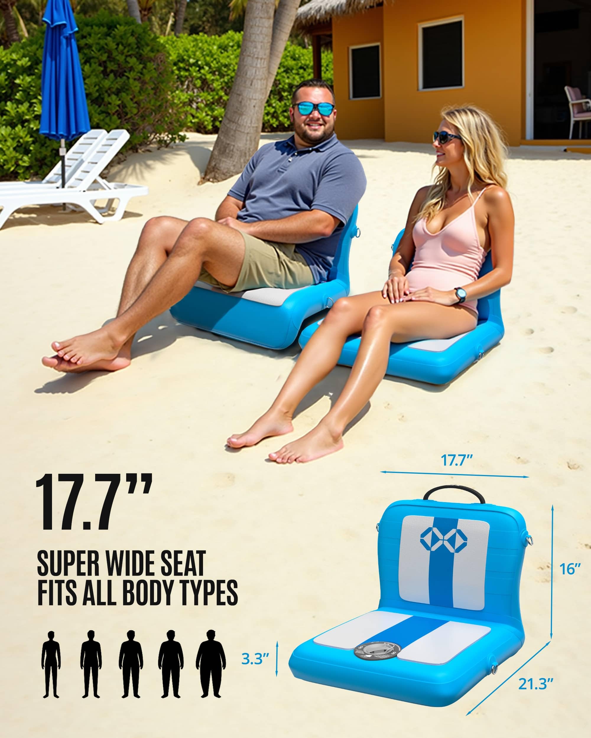 ZLX Inflatable Kayak Seat with Back Support - Universal Paddle Board Seat for Adults & Kids, Detachable SUP Seat for Inflatable Boards, Anti-Slip Design & 250lb Capacity - Perfect for Fishing, Kayaking, Paddle Boarding and Water Sports Adventures