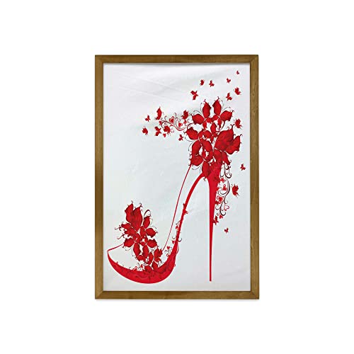 Dark Coral Scarlet White