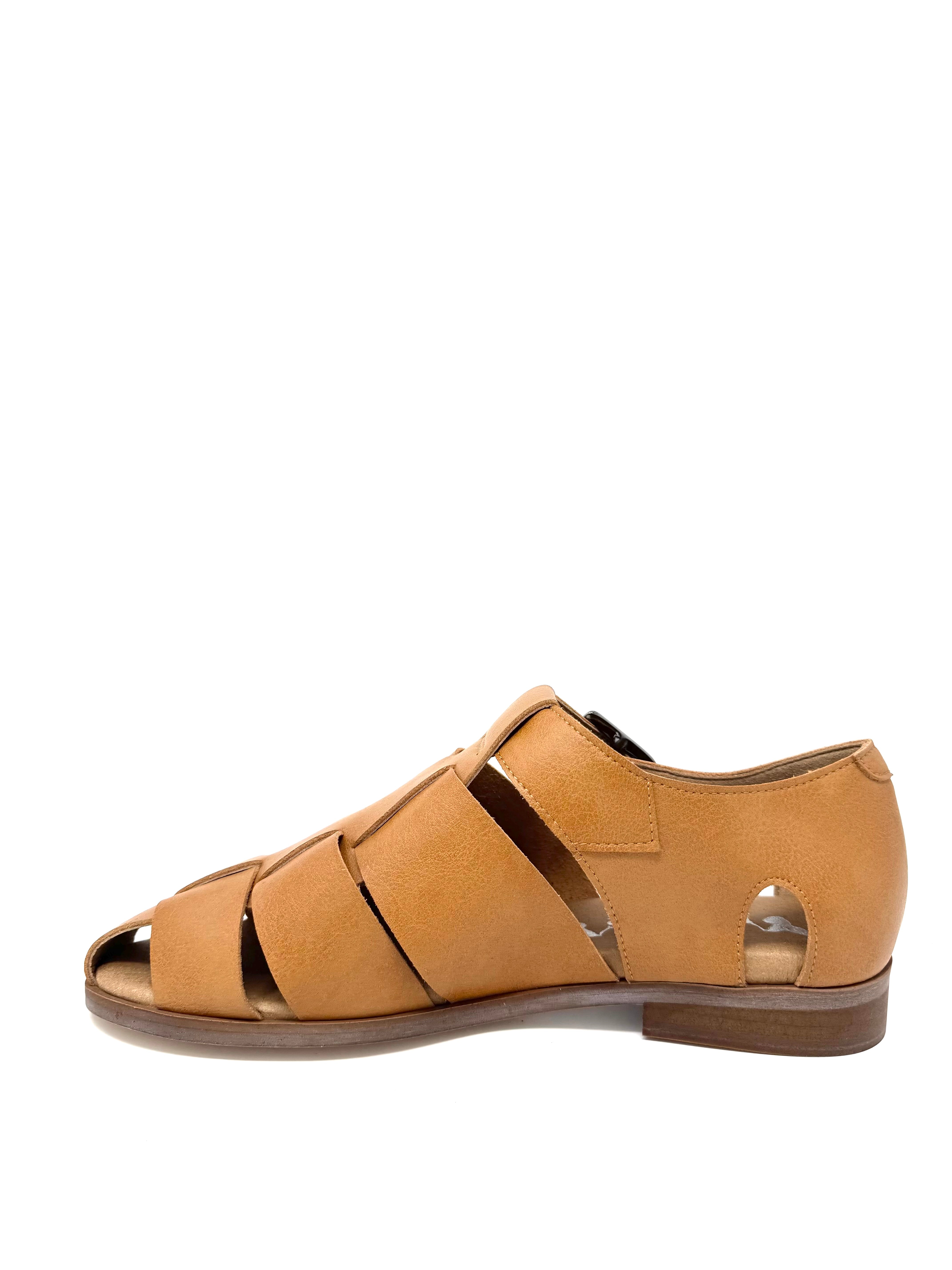 Novacas Women's Courtney Camel Leather Sandals - Comfortable & Stylish for Summer Outings, Beach, and Casual Wear