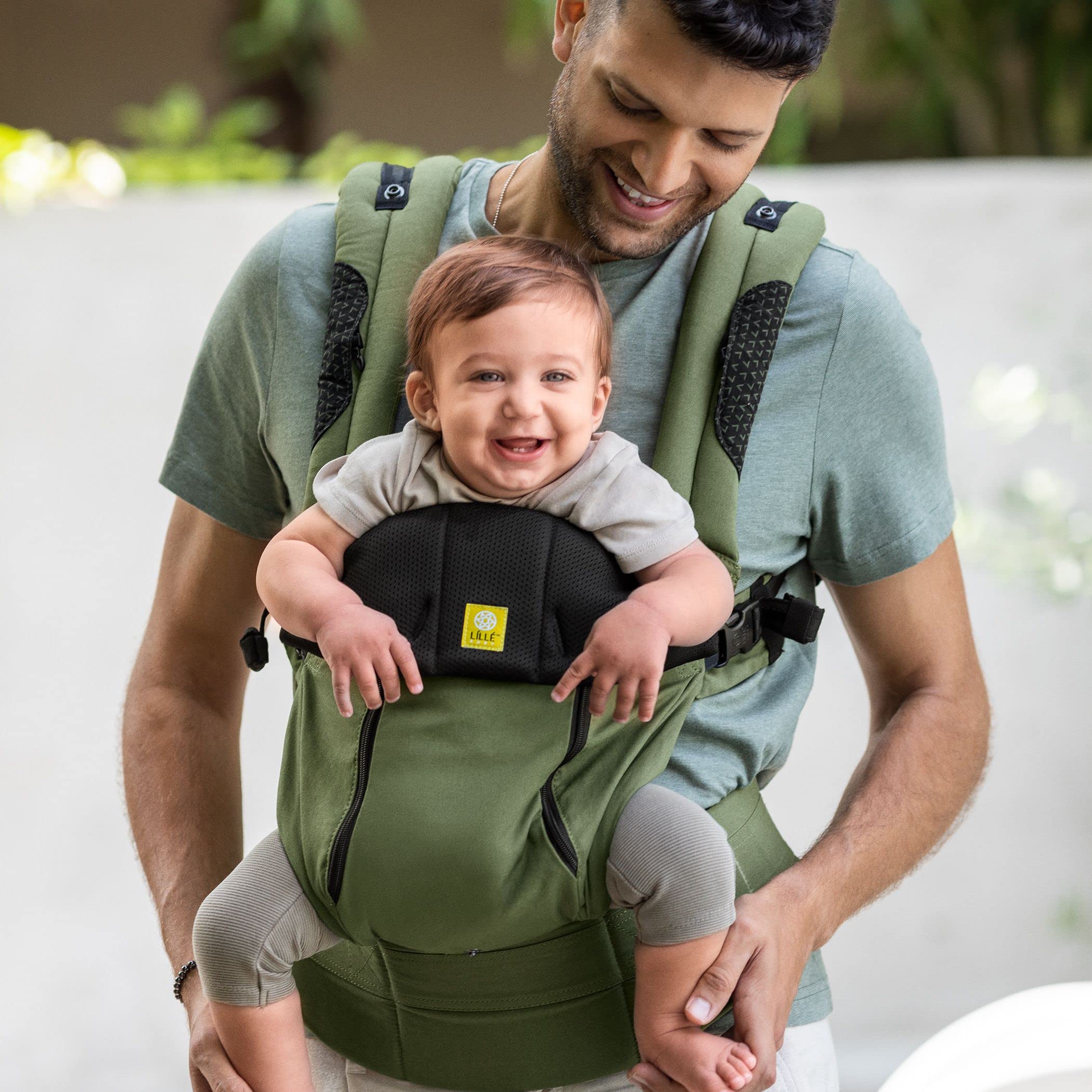 LÍLLÉbaby Complete All Seasons Ergonomic 6-in-1 Baby Carrier for Newborn to Toddler (7-45 lbs) - 360° Adjustable, Multi-Position, Inward & Outward Facing with Lumbar Support - Perfect for Hands-Free Parenting, Shopping & Outdoor Adventures (Succulent Green)