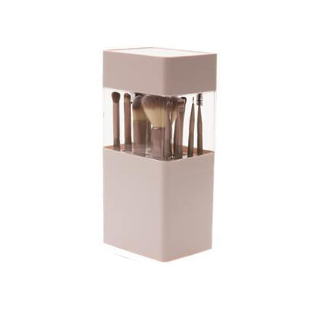 EODNSOFN Clear Makeup Brush Holder - 2-Way Cosmetic Pen Organizer for Travel & Home, Portable Storage Cup Box (Pink) - Perfect for Vanity, Bathroom & On-the-Go Beauty Organization