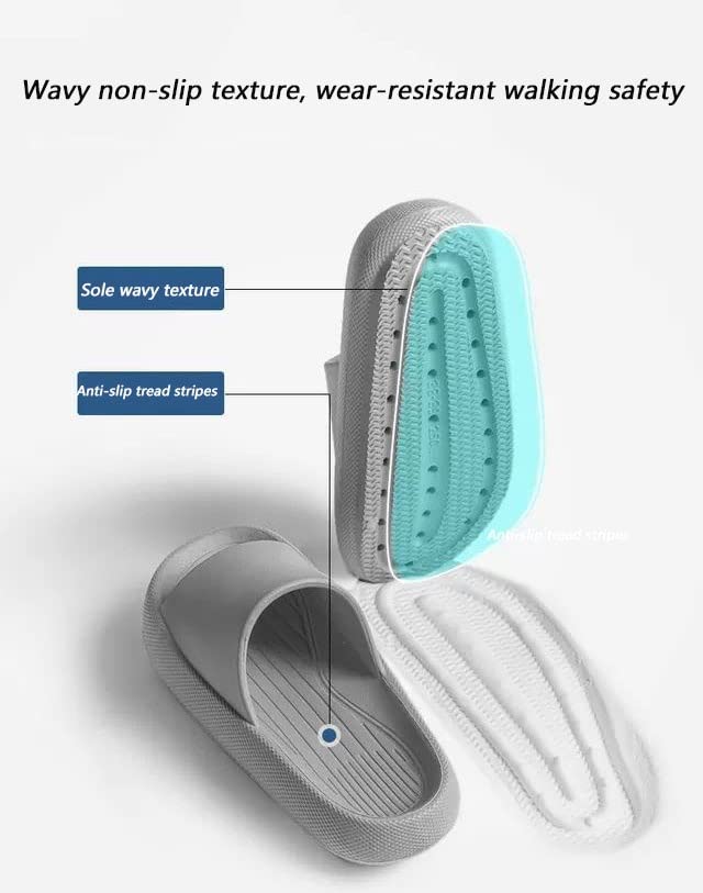 **Men's & Women's Summer Non-Slip Deodorant Thick Sole Slippers - Breathable Comfort for Indoor/Outdoor Use - White, Size 5.5-6 (US) - Perfect for Home, Poolside & Travel**