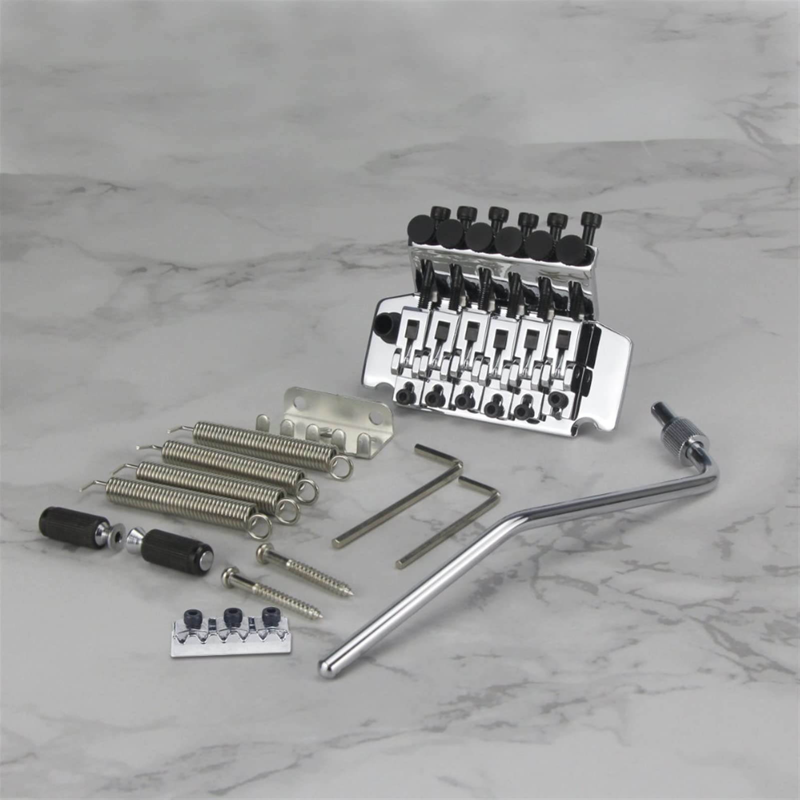 Chrome Electric Guitar Tremolo Bridge System - Double Locking Guitar Parts for Enhanced Stability & Sustain | Perfect for Rock, Metal & Shredding Performances