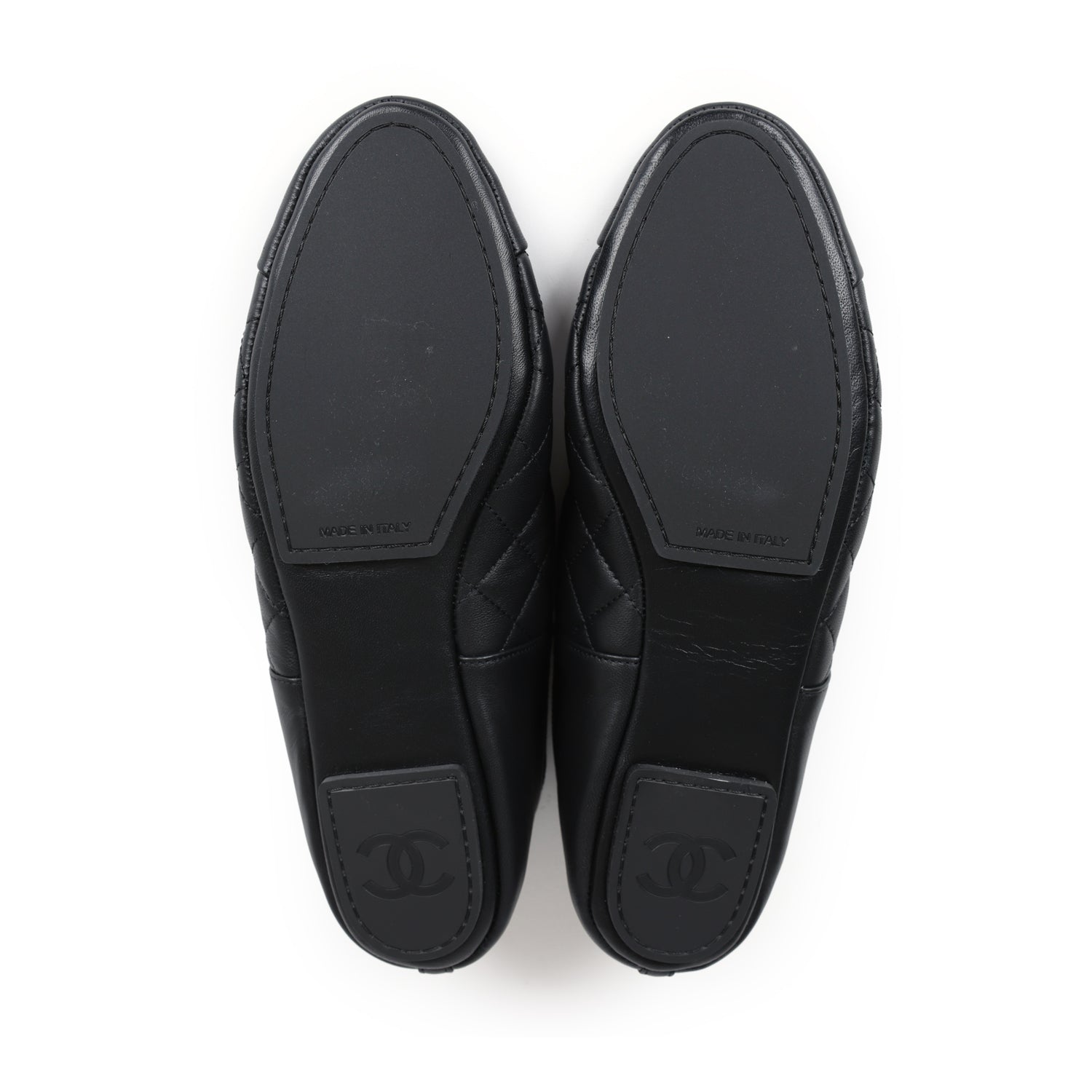 Chanel Black Leather Ballet Flats with Matching Clutch - Size 37 EU - Women's Luxury Shoes for Work, Date Night & Special Occasions