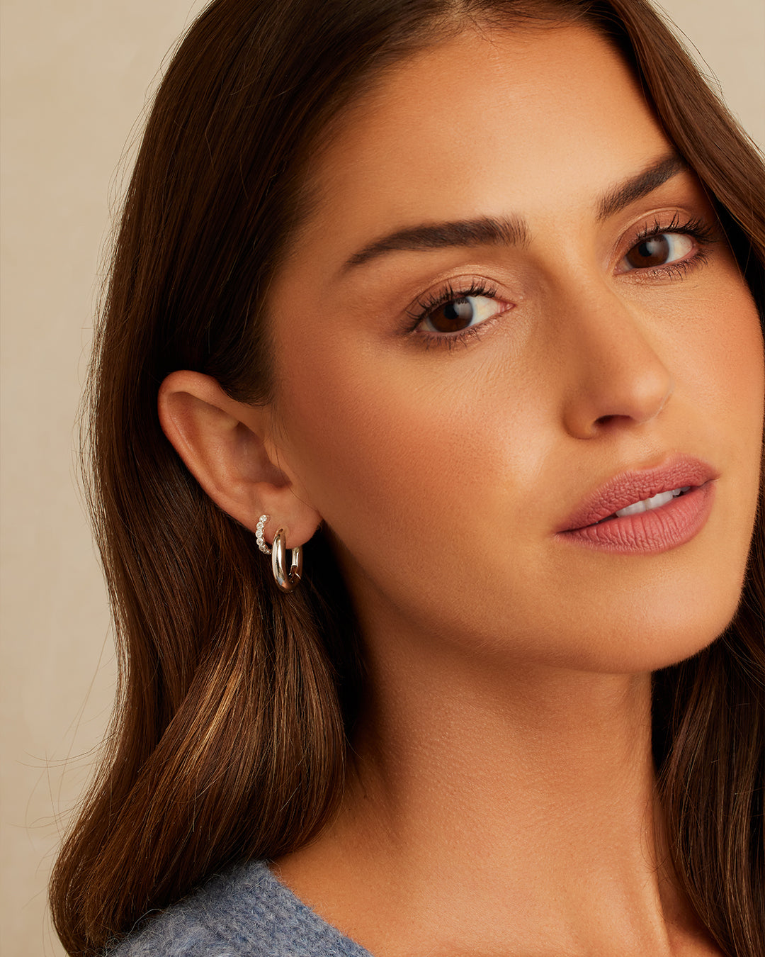Madison Shimmer Huggie Earrings - Gold Hoop Huggies for Women, Minimalist Small Hoop Earrings for Everyday Wear, Perfect for Work, Parties & Gifting