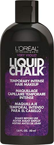L'Oreal Liquid Chalk Temporary Hair Color - Very Violet (1 Pack) | Semi-Permanent Dye for Vibrant Purple Highlights & Creative Styles | Perfect for Parties, Halloween, Cosplay & Bold Fashion Looks